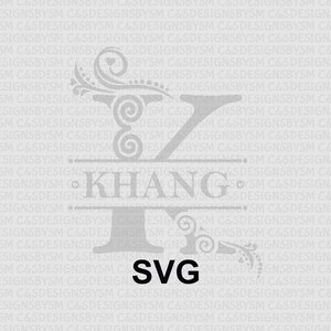 Monograma dividido do clã Hmong Khang/Khab/Khaab SVG