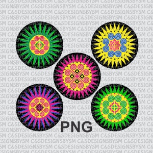 Hmong Patches PNG - Black