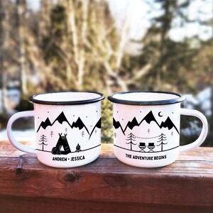 Personalized Camping Mug Custom Campfire Mug Customizable Mug 10 Year Anniversary Personalized Gifts Engagement Gifts Unique Camping Gifts