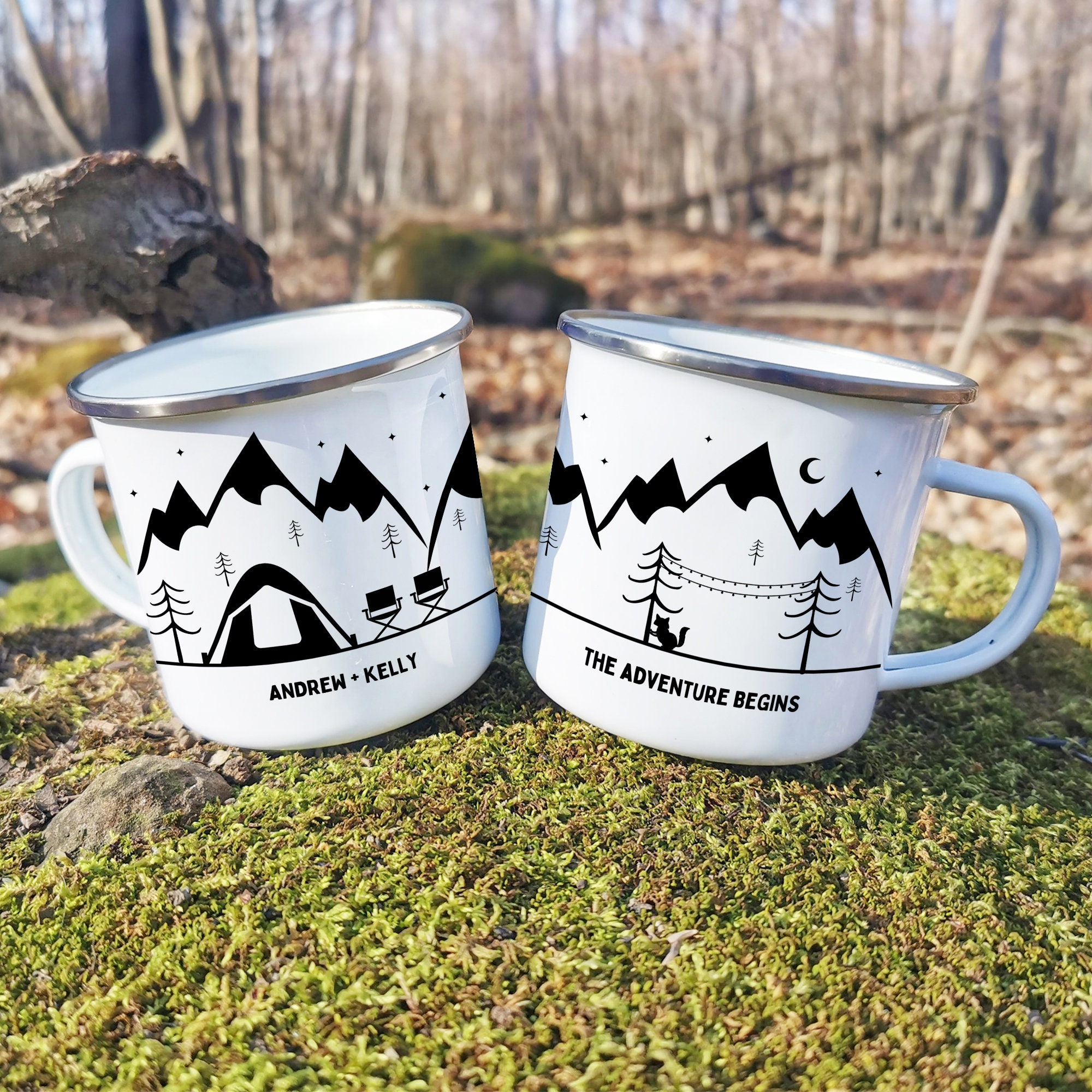 Personalized Camping Mug Personalized Gift Engagement Gift Etsy UK