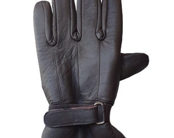 Gloves - High Quality Sheep Leather Winter Men's Gloves Brown