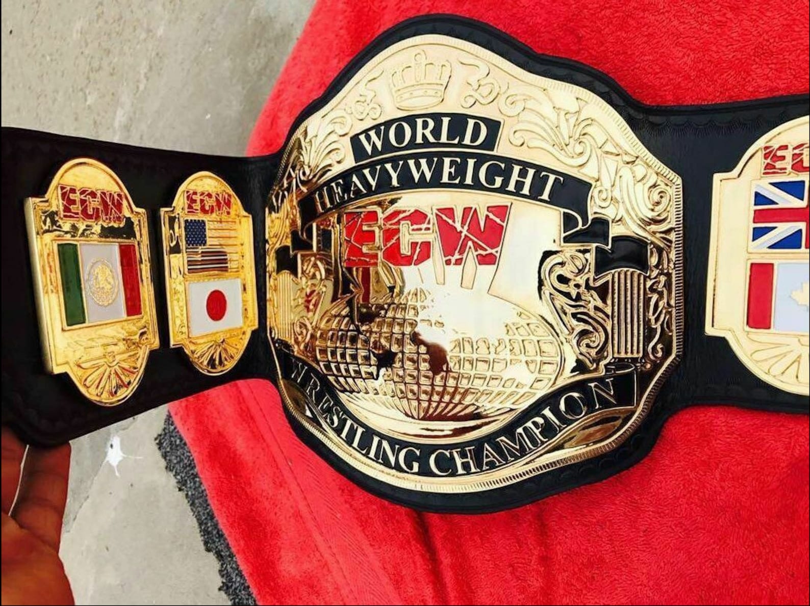 Ecw World Heavyweight Championship Belt Leather Thick Metal Etsy
