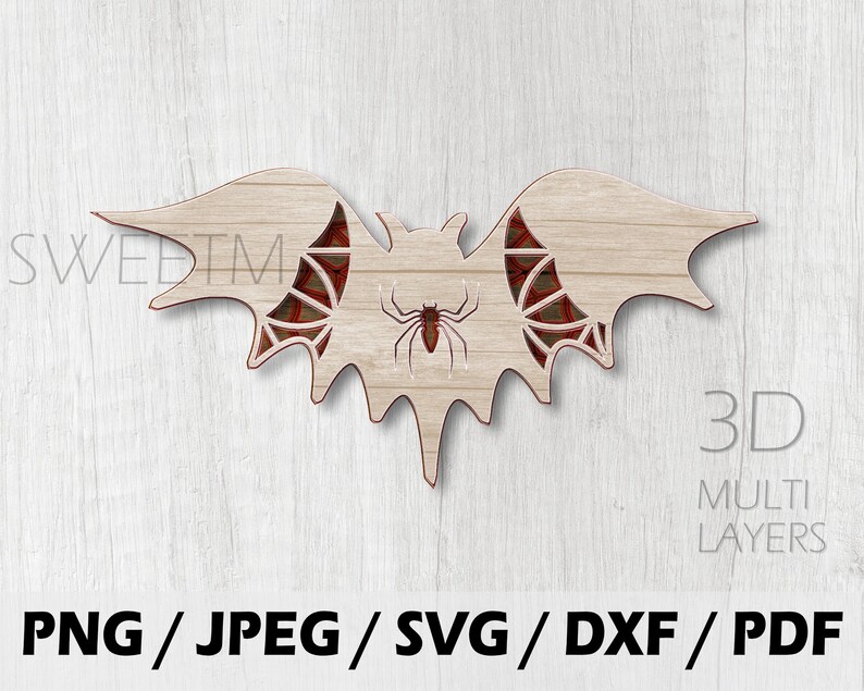 Download 6 Couches Mandala Halloween / 3D Bat Mandala SVG / Bat ...