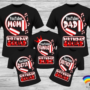 YouTuber Birthday Family SVG PNG STUDIO3: Mom, Dad, Sister, Brother (Digital Image)
