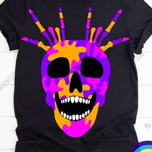 Digital Image .svg, .studio3 and .png of skeleton Smile, skeleton face laughing with hands, Skeleton face Splash