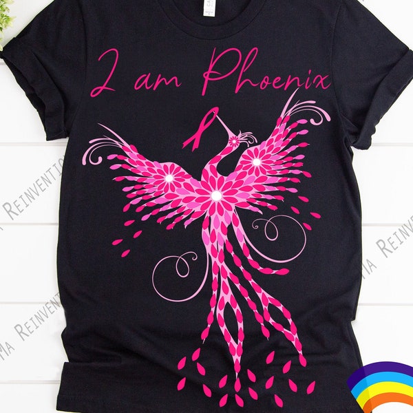 Digital image .svg, .studio3 and .png of I am phoenix, Phoenix, fight breast cancer, breast cancer survivor, cancer free to cut or print.