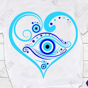Digital Image .svg, .studio3 and .png of Turkish Eye in Heart, Evil Eye