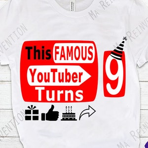 Pakket met digitale afbeelding .png, .svg en .studio3 van YouTuber en Numbers voor verjaardag