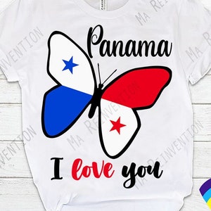 Digital Image .svg, .studio3 and .png of Panama I love you, butterfly Panama Flag to cut or print