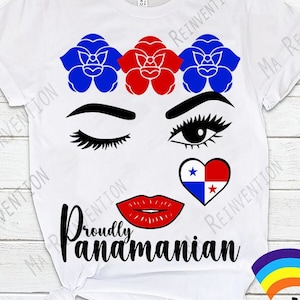 Digital Image .svg, .studio3 and .png of Proudly Panamanian, Panama Flag, Panama Woman to cut out or print