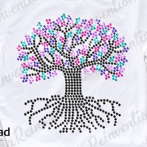 Árbol de la vida en diamantes de imitación SVG PNG STUDIO3 (Imagen digital)