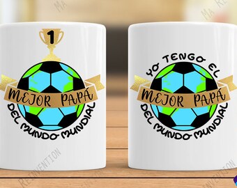 Pack of 2 Image .svg and .png of Best Dad in Spanish, Mejor papá del mundo mundial y Yo tengo el mejor papa del mundo mundial.