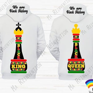 Imagen digital .svg, .png y .studio3 de Black King y Black Queen, We are Black History. Rey y Reina de Ajedrez para cortar o imprimir.