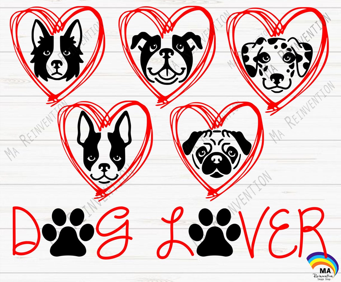 Image .svg and .png of Dog Lover Pet Lover Puppy Lover Etsy