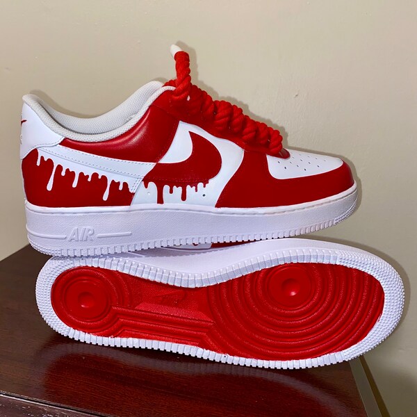 Air Force 1 red drip customs