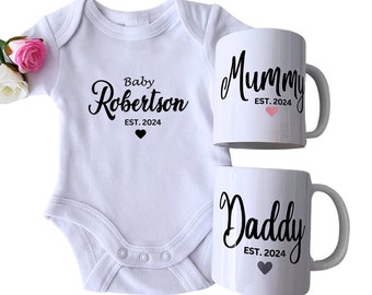 Baby Gift Mummy Daddy Jumpsuit Mugs Giftbox New parents Newborn Baby Announcement