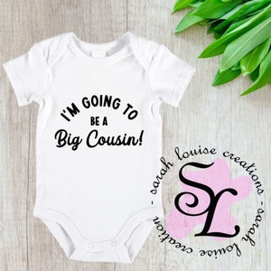 Baby Jumpsuit Personalised Baby Announcement Big Cousin Baby Clothing
