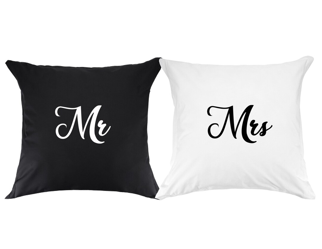 Pillowcase Set of 2 Wedding Anniversary Gift Personalised Wedding Gift