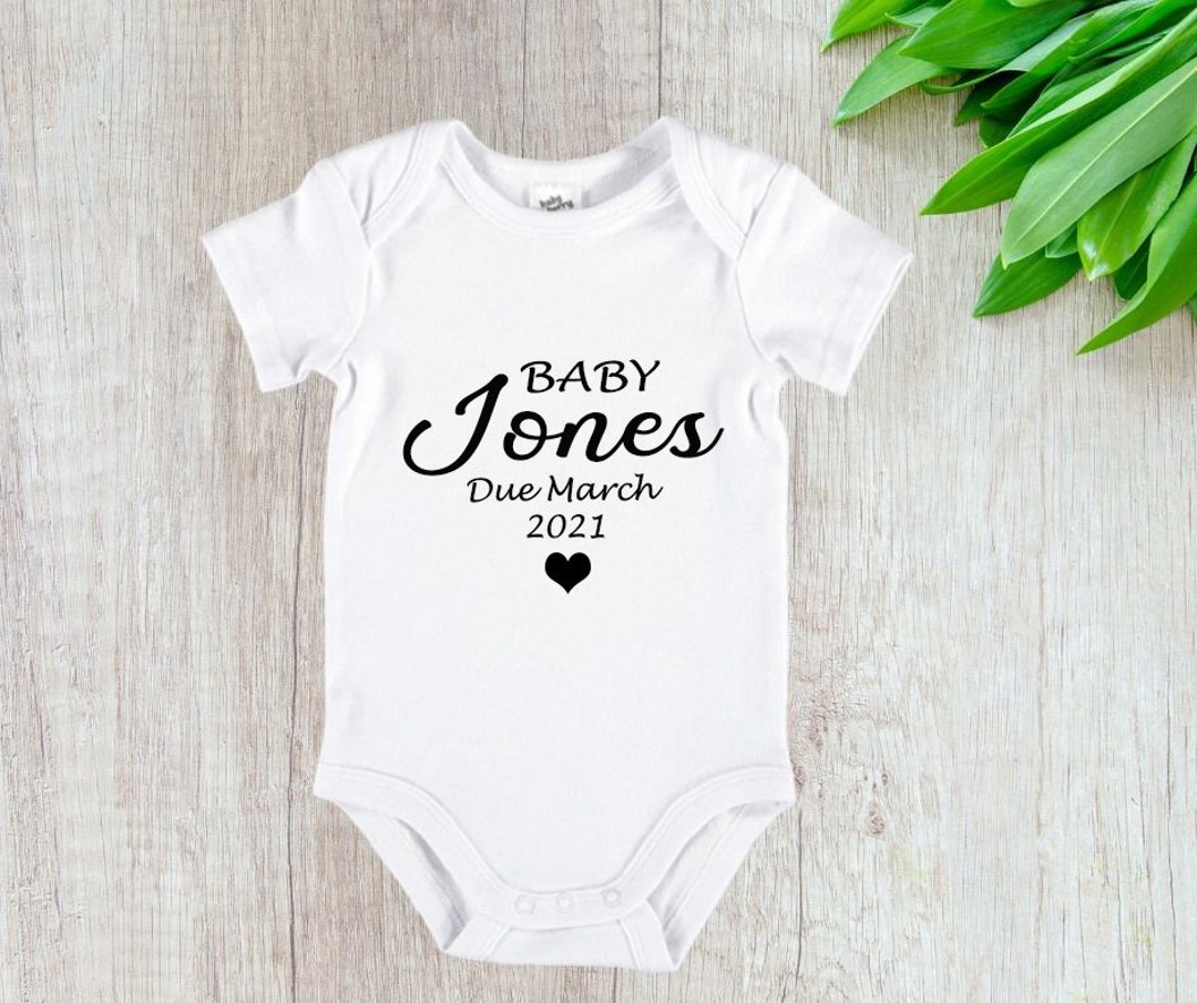 Baby Jumpsuit Pregnancy Announcement Personalised Baby Clothing