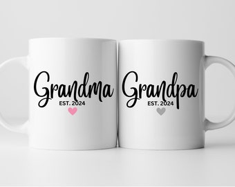 Grandma Grandpa 2024 Mug  ceramic mug pregnancy announcement/ Grandparent