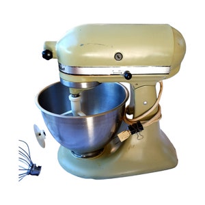 Vintage Avocado Green Kitchenaid Standing Mixer With Bowl and