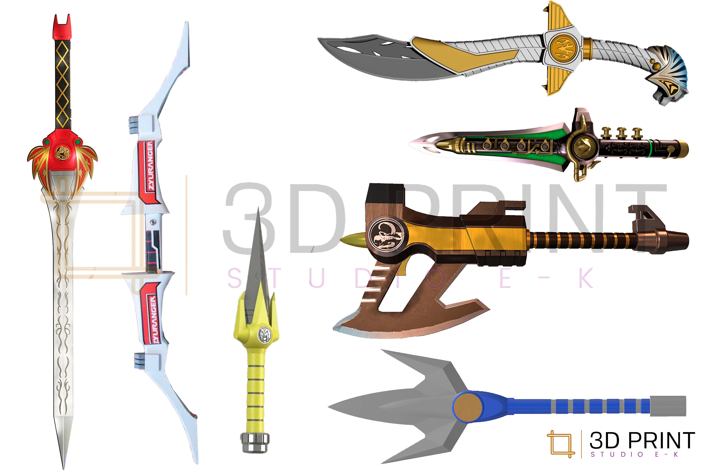 Power Rangers Jungle Fury Weapons simplatt.jp