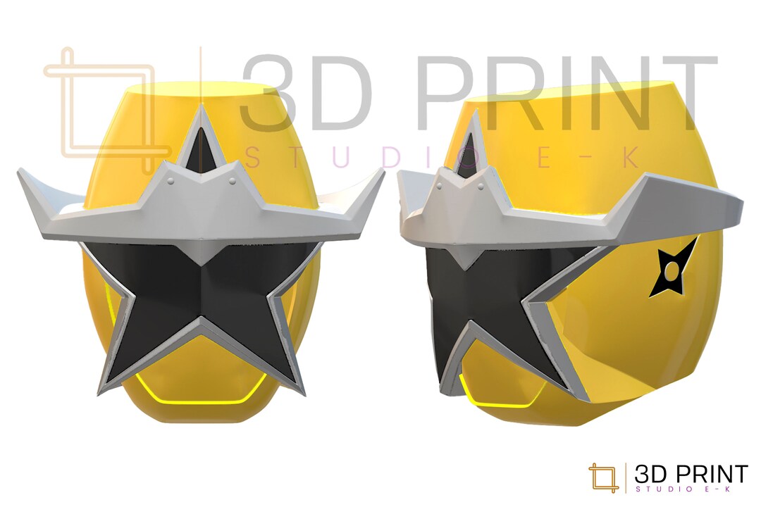 Power Rangers Ninja Steel Gold Ranger Helmet STL Files Etsy