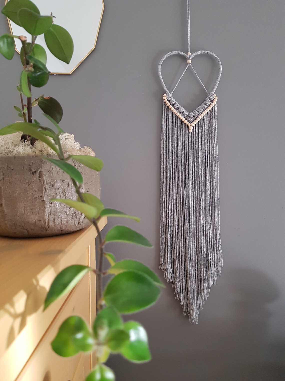Macrame Heart Wall Hanging/ Macrame Wall Decoration/ Dream Etsy UK