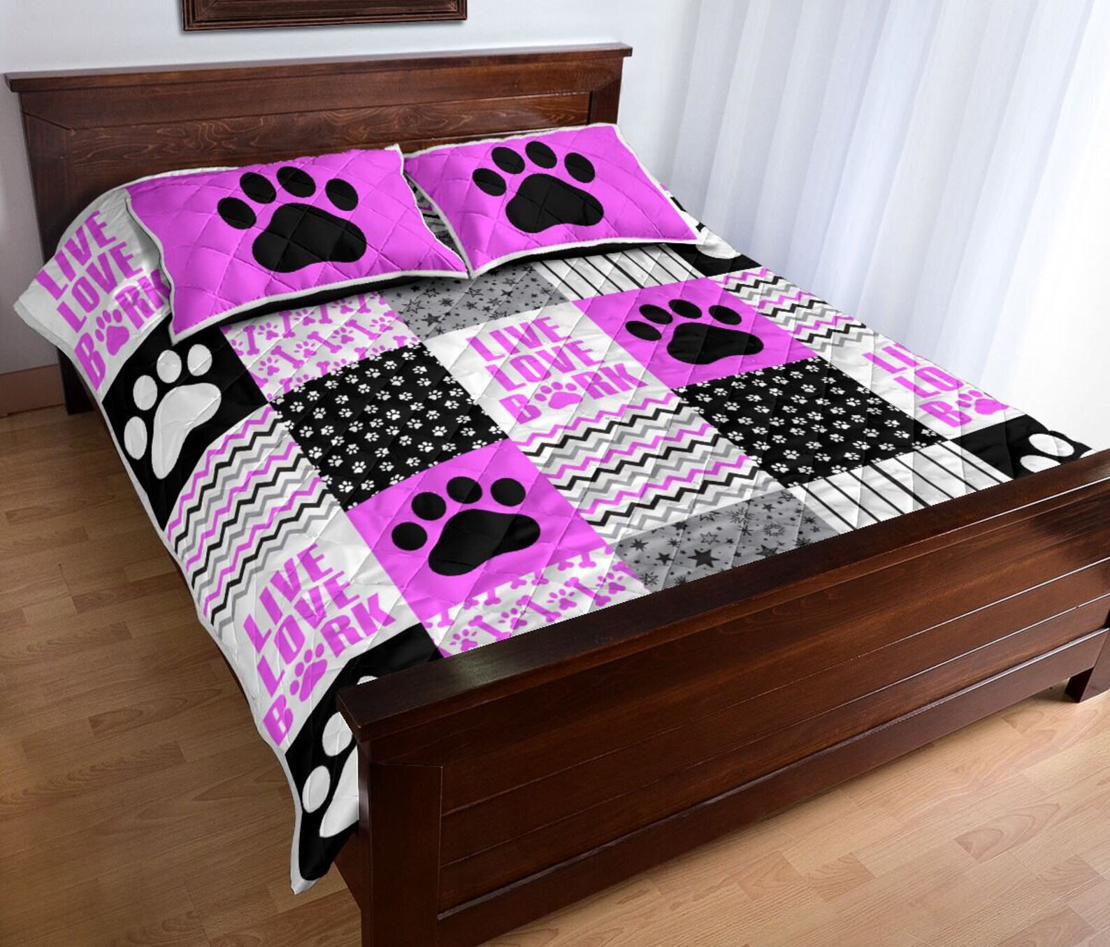 Lavender Dog Lover Live Love Bark Qbs animal quilt bed Etsy