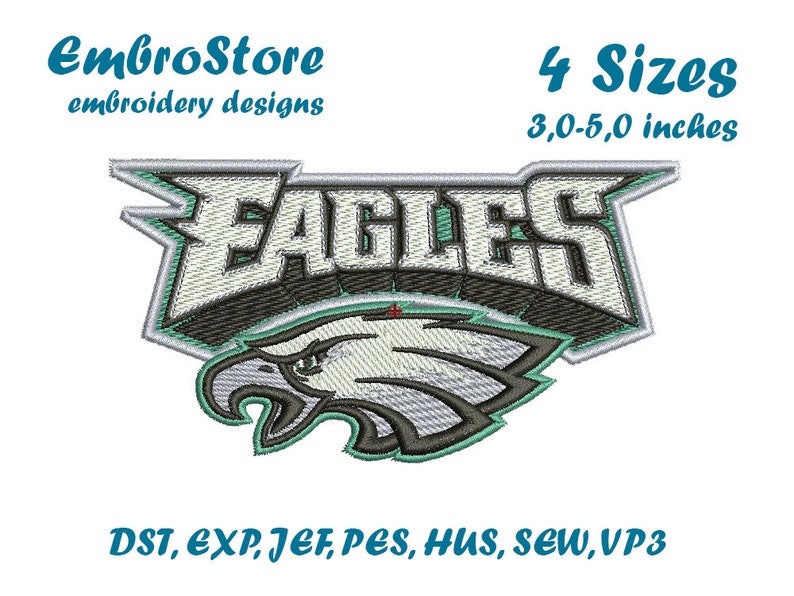 Philadelphia eagles embroidery design 6 desidns 4x4 5x7  etsy Philadelphia eagles embroidery design 6 desidns 4x4 5x7  etsy