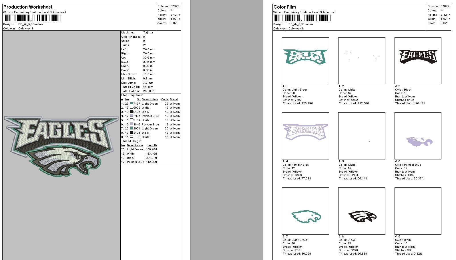 Philadelphia Eagles embroidery design 6 sizes 4x4 5x7 Etsy