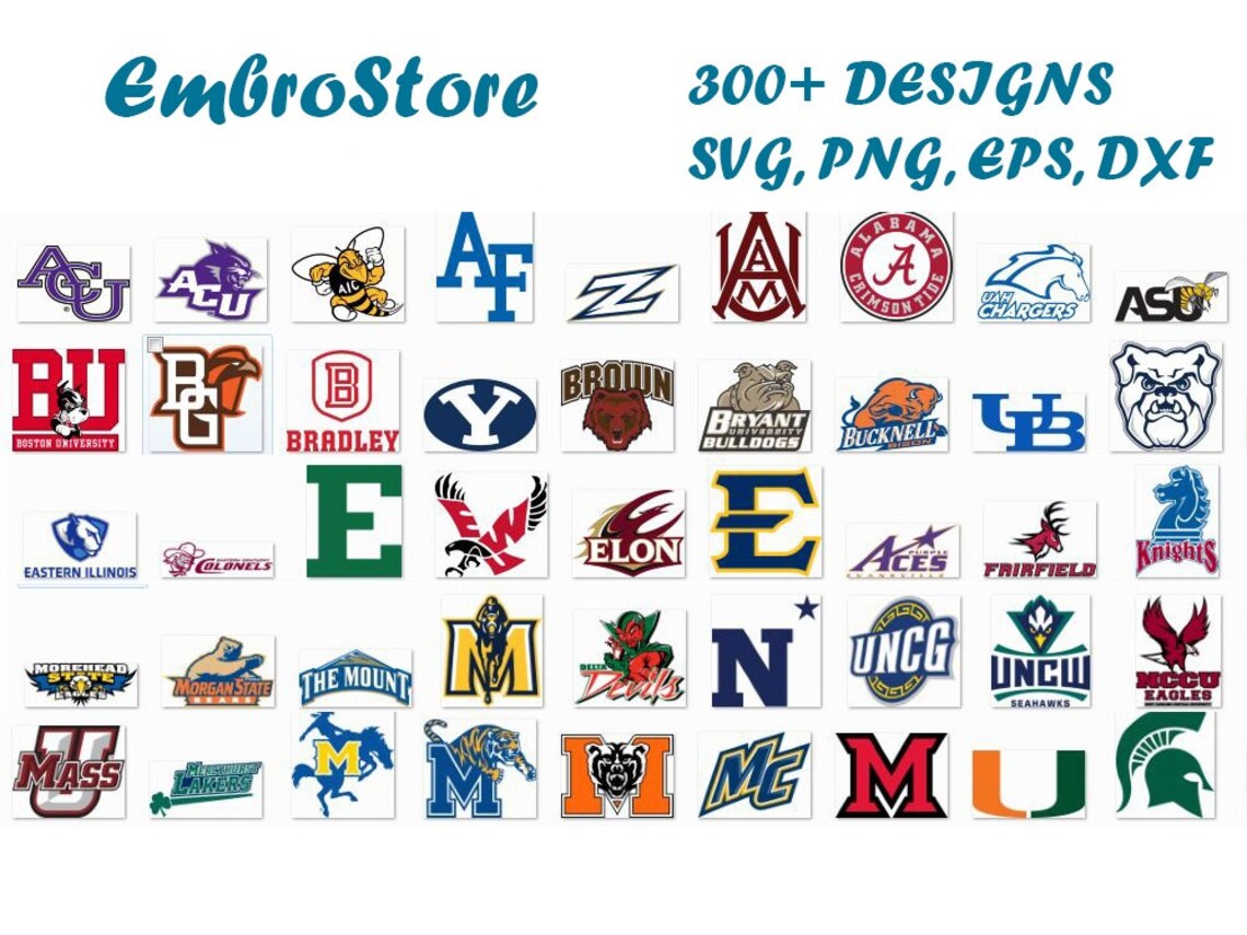 College logo 300 designs. College Sports Cricut NCAA Sports Etsy