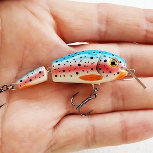 5,2 cm - 2 inch  Custom Jointed Handmade Trout Lure