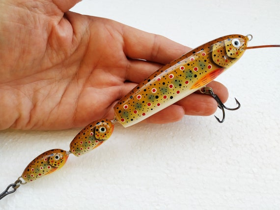18 Cm 7 Handmade Unique Double Jointed Lure Brown Trout 