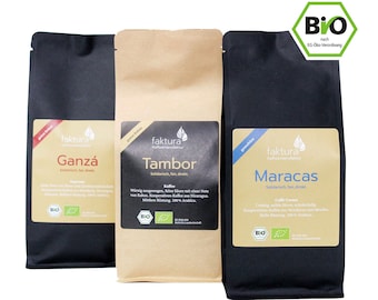 Premium Kaffee Geschenk Set 3 x 250g | BIO, FAIR & SOZIAL |  aus Rösterei produziert von Menschen mit Beeinträchtigung