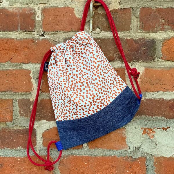 Children's backpack Rosé / gym bag Kita made of cotton and upcycled denim