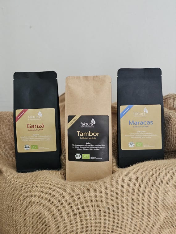 Premium Kaffee Geschenk Set 3 x 250g | BIO, FAIR & SOZIAL |  aus Rösterei produziert von Menschen mit Beeinträchtigung