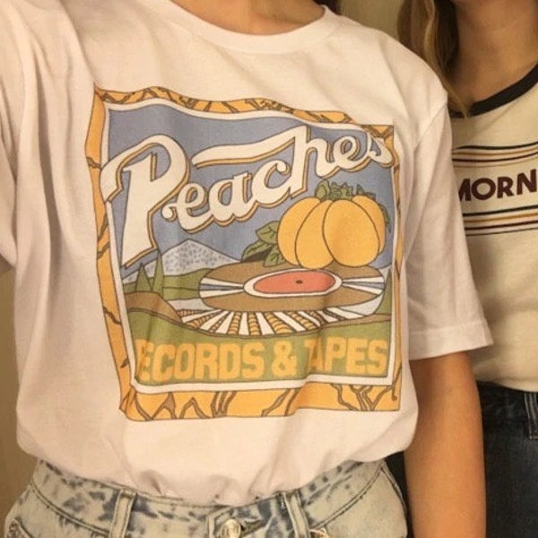 Camicia Peaches Records, Maglietta di dischi e nastri, Maglietta di dischi, Maglietta vintage anni '70, Maglietta uomo e donna 1970, Regalo per gli amanti della musica, Vinile