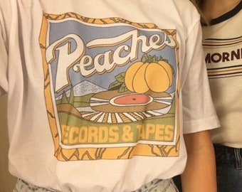 Peaches Records Shirt , Records And Tapes Tshirt , Records Tshirt , 70s Vintage T Shirt , 1970 Tshirt Men & Women , Music Lover Gift , Vinyl