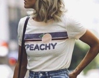 Peachy Shirt, Peaches Schallplatten und Kassetten Tshirt, Schallplatten Tshirt, 70er Jahre Vintage T-Shirt, 1970 Tshirt Männer & Frauen, Musikliebhaber Geschenk, Vinyl