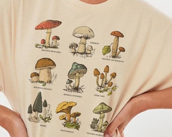 Chemise champignon , T-shirts Champignons , Tshirt Champignons hallucinogènes , Plantes hallucinogènes , Vêtements esthétiques , Vêtements hippies , Champignon