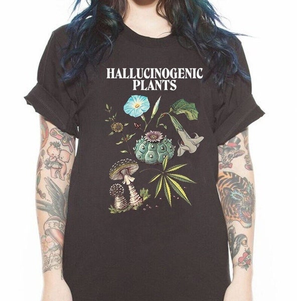 Hallucinogenic Plants , Mushroom Shirt , Mushrooms T Shirts , Hallucinogenic Mushrooms Tshirt , Aesthetic Clothing , Hippie Clothes , Shroom