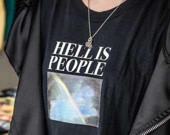 Camiseta "El infierno es gente", camiseta de ropa estética, camisetas grunge, camiseta "El infierno era aburrido", camisetas de ángeles, camisetas del infierno, camiseta de Tumblr, camiseta de querubín