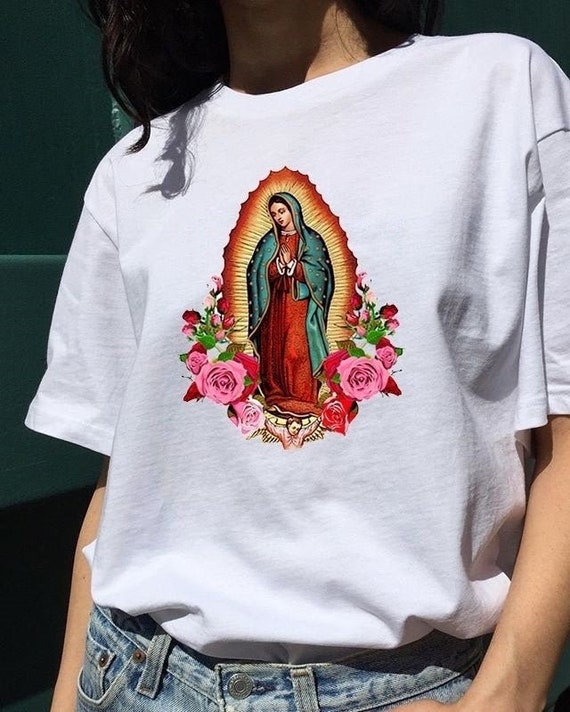Our Lady Of Guadalupe With Roses T-Shirt Our Lady Of Guadalupe With Roses T-Shirt