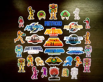 Samus Metroid Video Game Waterproof Sticker Pack