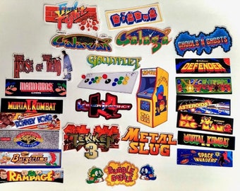 Amanti dei videogiochi arcade! - Adesivi arcade - Giochi arcade - Adesivi impermeabili - Adesivi per laptop - Mortal Kombat - Pacman - Killer Instinct