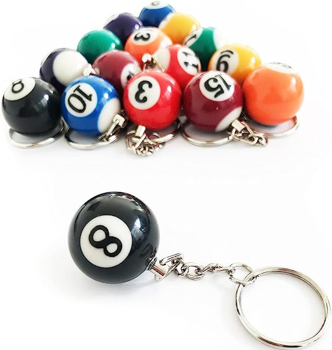POOL BALL KEYCHAIN Eight Ball Pendant Snooker Magic 8 Ball Etsy