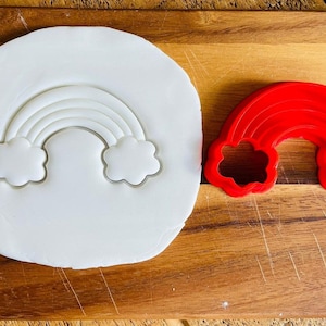 Rainbow and cloud cookie/fondant/playdoh cutter, Custom Cookie Cutter, Rainbow shape cutter, Rainbow and cloud mould, 3D printed, UK seller
