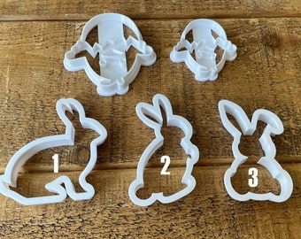 Easter Bunny Collection, Bunnies cookie/fondant/playdoh cutters, Chick in egg cookie cutter, Easter baking theme, UK seller