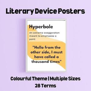 Colorful Literary Devices Posters for Classroom – Printable ELA Anchor Charts for Middle & High School English Decor